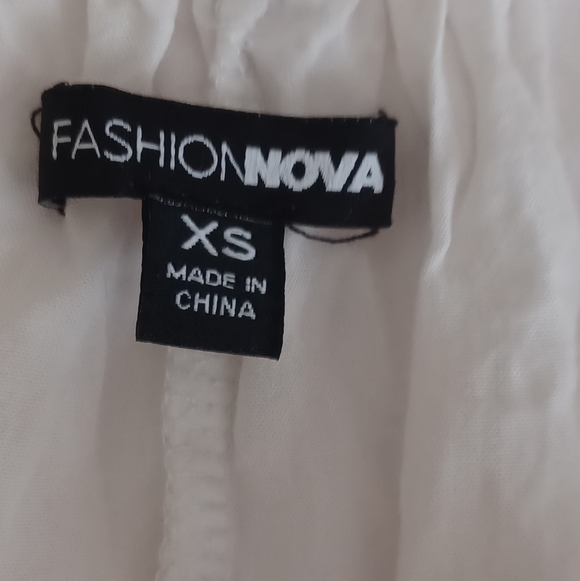 Fashion Nova White/ Light Blue Dress with Crochet Trim - Picture 9 of 9